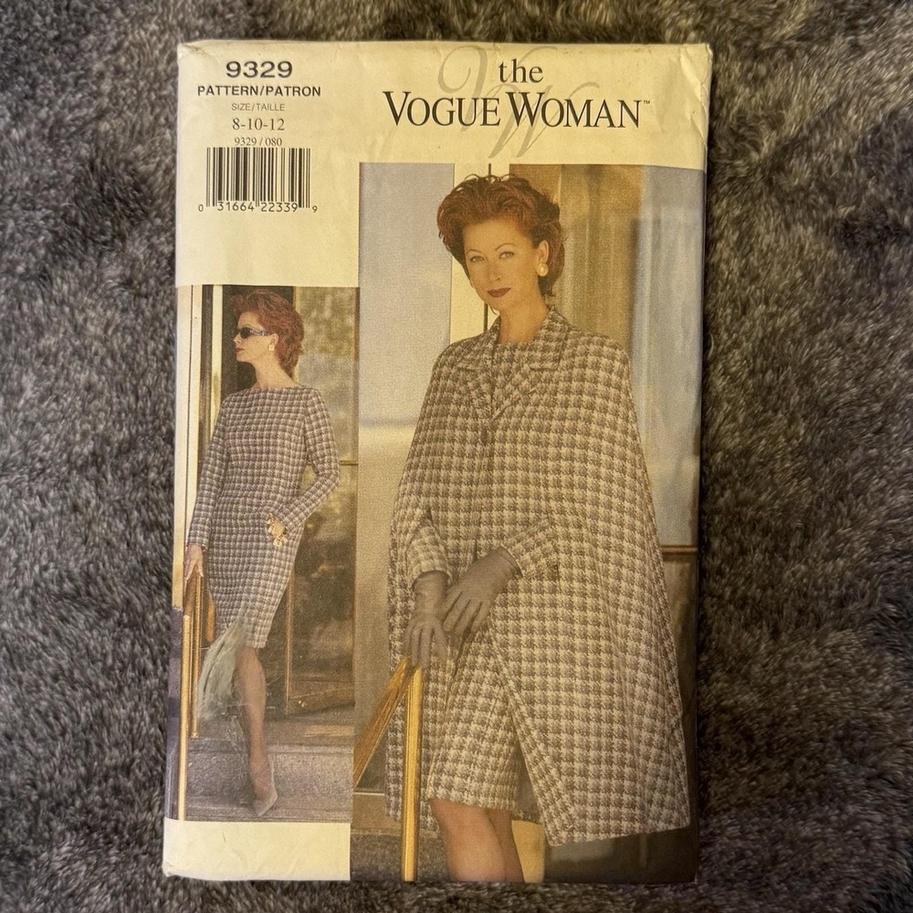 THE VOGUE WOMAN Pattern #9329 Misses 'CAPE & DRESS Size 8-10-12 UNCUT/FF